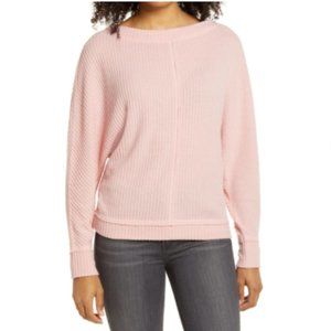 NEW Caslon Nordstrom Dolman Sleeve Thermal Knit Jumper Sweater Top Blush Pink